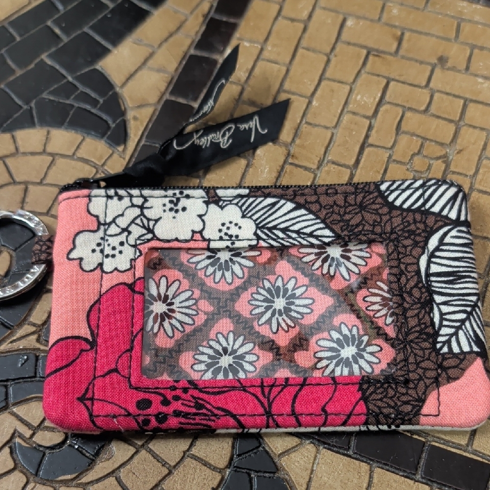 Vera Bradley Floral Key & Card Holder - Pink, Brown, White